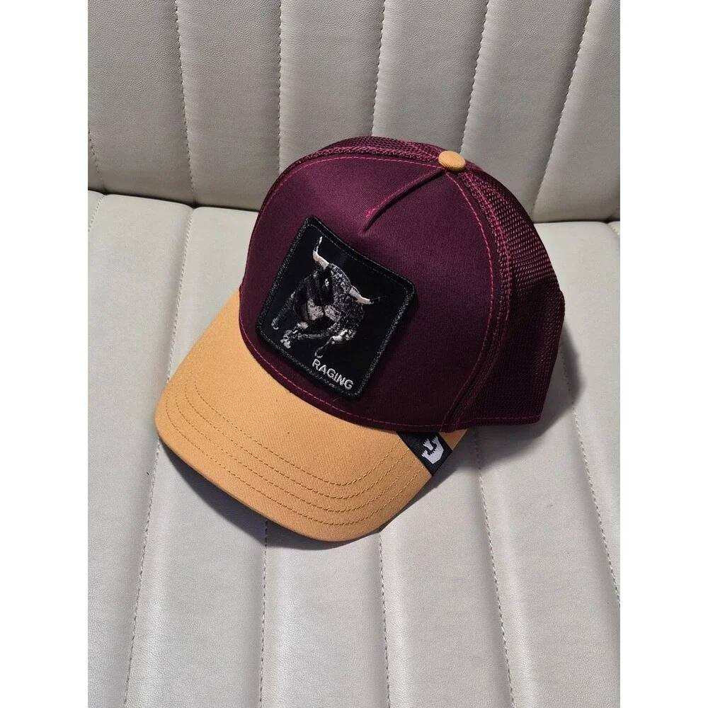 Raging Bull Patch Mesh Trucker Hat - Burgundy The Farm Goorin Bros